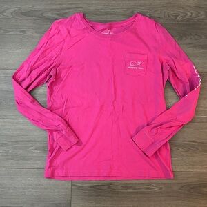 Vineyard Vines Bright Pink Long Sleeve Tee